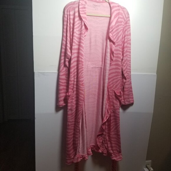 Comfort Code Cuddi Duds Sweet & Sassy Couquette Women's Rose Zebra Robe Sz XL - Picture 4 of 7